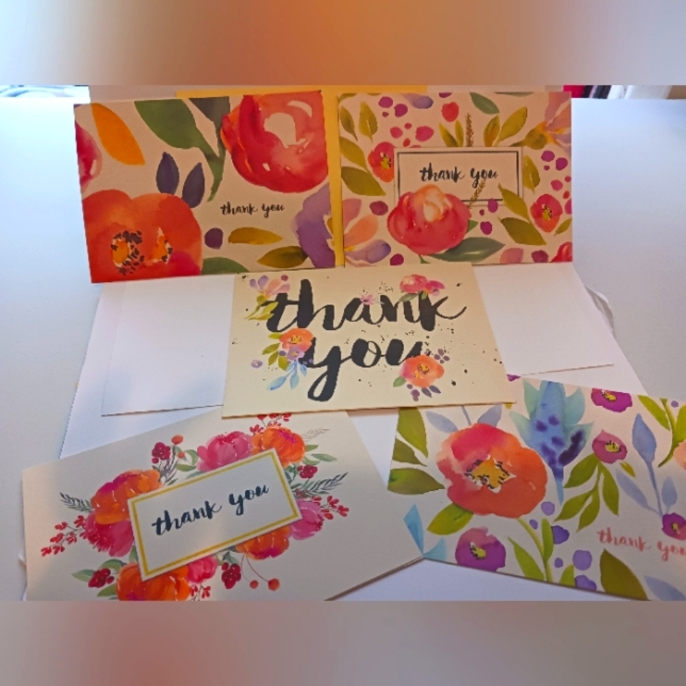 Floral Thank You Cards & envalopes Set